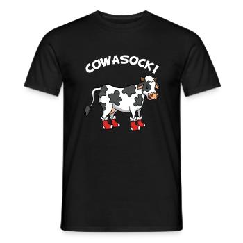 Vache Vaches Veau Cowasocki Chaussettes Cadeau Drôle - T-shirt homme - noir - Devant - AI Model Male 178 light (178cm)