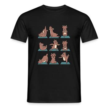 Ziege Ziegen Bauer Welpen Yoga Gymnastik Geschenk - Männer T-Shirt - Schwarz - Vorne - AI Model Male 178 light (178cm)