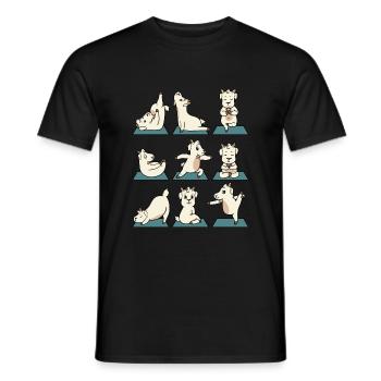 Ziege Ziegen Bauer Welpen Yoga Gymnastik Geschenk - Männer T-Shirt - Schwarz - Vorne - AI Model Male 178 light (178cm)