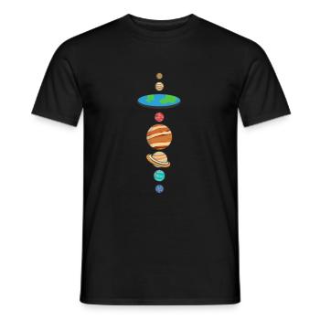 Terre plate Terre plate Théorie Planète Cadeau - T-shirt homme - noir - Devant - AI Model Male 178 light (178cm)