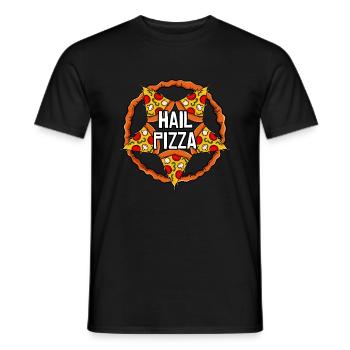 Hail Pizza Fast Food Pentagram Gothic Geschenk - Männer T-Shirt - Schwarz - Vorne - AI Model Male 178 light (178cm)