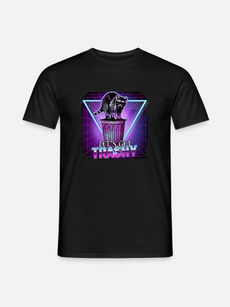 Raccoon Let's Get Trashy Retro Années 80 Années 70 - T-shirt homme - noir