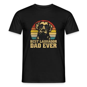 Best Labrador Hund Hunde Dad Ever Vater Papa Retro - Männer T-Shirt - Schwarz - Vorne - AI Model Male 178 light (178cm)