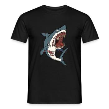 Cadeau de zombie Halloween effrayant requin requin - T-shirt homme - noir - Devant - AI Model Male 178 light (178cm)