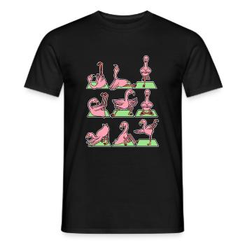 Flamingo Pink Bird Yoga Meditation Zen - Men's T-Shirt - black - Front - AI Model Male 178 light (178cm)