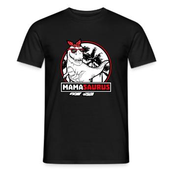 Tyrannosaurus Dinosaur T-Rex Mother Mama - Men's T-Shirt - black - Front - AI Model Male 178 light (178cm)