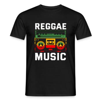 Reggae Musik Musiker Radio Stereo Box - Männer T-Shirt - Schwarz - Vorne - AI Model Male 178 light (178cm)