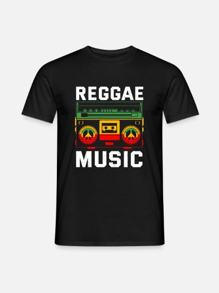 Reggae Musik Musiker Radio Stereo Box - Männer T-Shirt - Schwarz