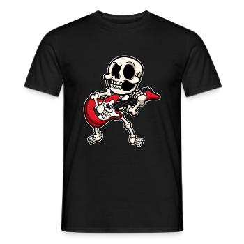 Guitar Guitarist Musician Band Skeleton - Men's T-Shirt - black - Front - AI Model Male 178 light (178cm)