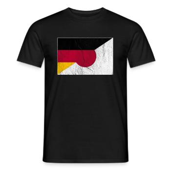 Vintage Germany Japan Flag Flag Football - Men's T-Shirt - black - Front - AI Model Male 178 light (178cm)