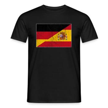 Germany Spain Flag - Men's T-Shirt - black - Front - AI Model Male 178 light (178cm)