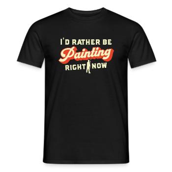 Peintre et vernis je préférerais peindre en disant - T-shirt homme - noir - Devant - AI Model Male 178 light (178cm)