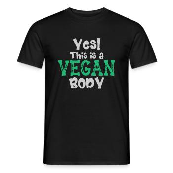 Yes! This Is A Vegan Body - Männer T-Shirt - Schwarz - Vorne - AI Model Male 178 light (178cm)