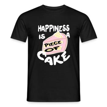 happiness cake cake gift - Men's T-Shirt - black - Front - AI Model Male 178 light (178cm)