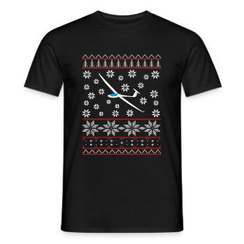 Christmas Planeur Cadeau ASW - T-shirt homme - noir - Devant - AI Model Male 178 light (178cm)