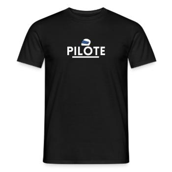 pilote casque. cadeau pilote - T-shirt homme - noir - Devant - AI Model Male 178 light (178cm)