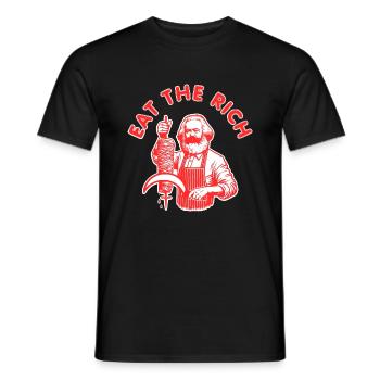 Eat the rich - Men's T-Shirt - black - Front - AI Model Male 178 light (178cm)