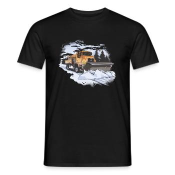 Winterdienst LKW - Schneeflug mit Streuer Schnee - Männer T-Shirt - Schwarz - Vorne - AI Model Male 178 light (178cm)