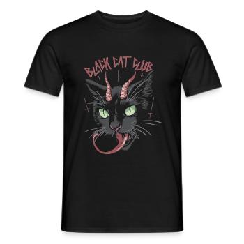 Black Cat Club - Schwarze Katze - Men's T-Shirt - black - Front - AI Model Male 178 light (178cm)
