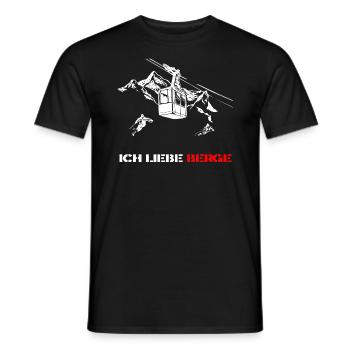 Ich liebe Berge weiss - Männer T-Shirt - Schwarz - Vorne - AI Model Male 178 light (178cm)