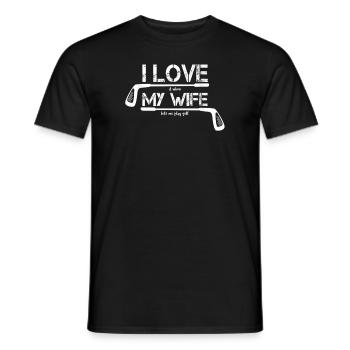 J'aime ma femme tees cadeau de club de golf pour le golf - T-shirt homme - noir - Devant - AI Model Male 178 light (178cm)