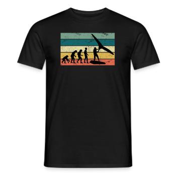 Wing Foil Evolution Geschenk Affe Mensch Foiler - Männer T-Shirt - Schwarz - Vorne - AI Model Male 178 light (178cm)