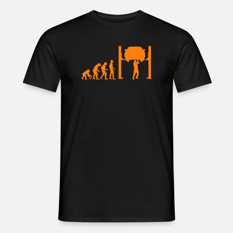 Auto mécano élévateur élévateur de l’évolution singe homme - T-shirt homme - noir
