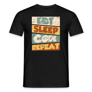 Programmierer Entwickler IT Spruch Eat Sleep Code - Männer T-Shirt - Schwarz - Vorne - AI Model Male 178 light (178cm)