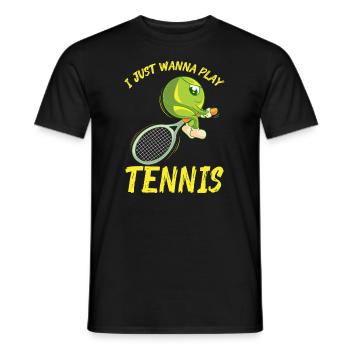 Jeu de tennis amusant Balle de tennis enfants - T-shirt homme - noir - Devant - AI Model Male 178 light (178cm)
