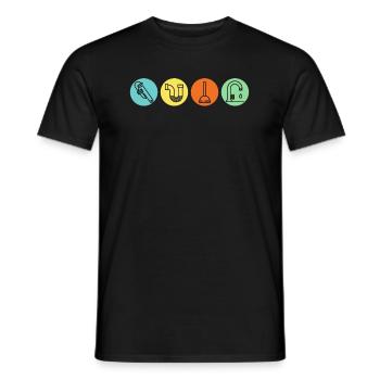 Heating builder plumber plant mechanic gift - Men's T-Shirt - black - Front - AI Model Male 178 light (178cm)