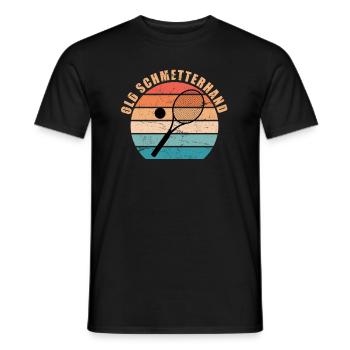 Tennis Spruch Old Schmetterhand Tennisspieler - Männer T-Shirt - Schwarz - Vorne - AI Model Male 178 light (178cm)