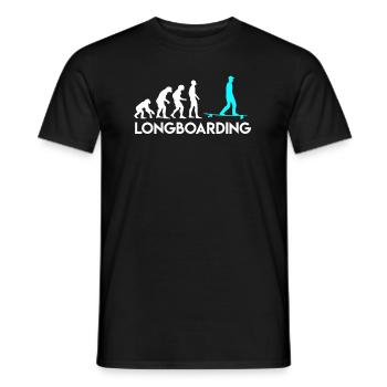 Affe Mensch Longboarder Evolution Entwicklung - Männer T-Shirt - Schwarz - Vorne - AI Model Male 178 light (178cm)