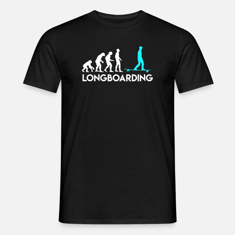 Singe Homme Longboarder Evolution Développement - T-shirt homme - noir