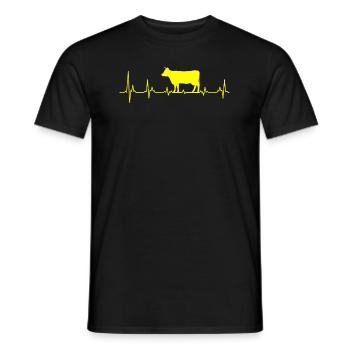 Landwirtschaft Geschenk Kuh Rinder Zucht EKG - Männer T-Shirt - Schwarz - Vorne - AI Model Male 178 light (178cm)