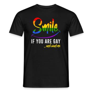 Schwulen Spruch Gay Lächle wenn du Schwul bist - Männer T-Shirt - Schwarz - Vorne - AI Model Male 178 light (178cm)
