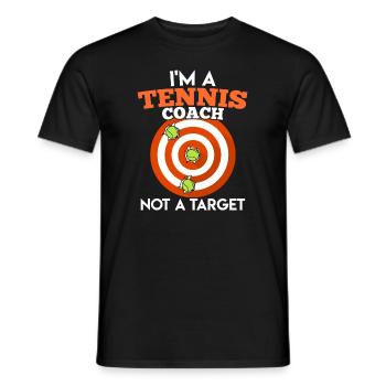 Tennis Trainer und keine Zielscheibe Ziel - Männer T-Shirt - Schwarz - Vorne - AI Model Male 178 light (178cm)