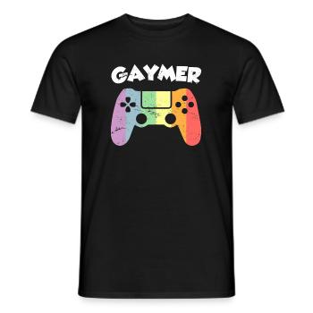 Drôle de Gayse Sort Gaymer Gay Gamer - T-shirt homme - noir - Devant - AI Model Male 178 light (178cm)