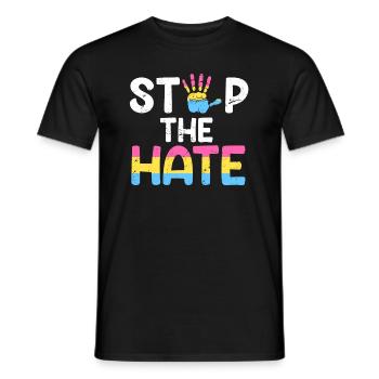 Pansexuell Spruch Stop the Hate Pansexualität - Männer T-Shirt - Schwarz - Vorne - AI Model Male 178 light (178cm)