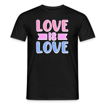 Homosexuell Bi Bisexuell Spruch Love is Love - Männer T-Shirt - Schwarz - Vorne - AI Model Male 178 light (178cm)
