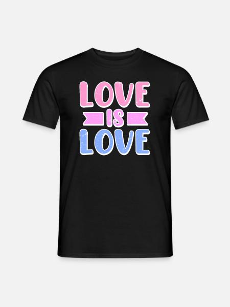 Homosexuell Bi Bisexuell Spruch Love is Love - Männer T-Shirt - Schwarz