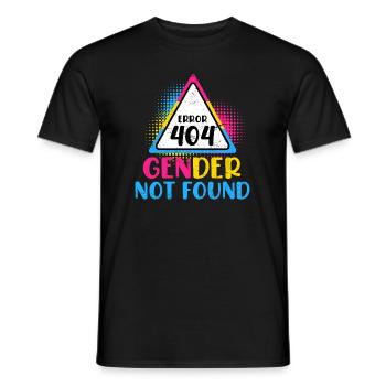 Error 404 Gender not Found Bisexuell Pansexuell - T-shirt homme - noir - Devant - AI Model Male 178 light (178cm)