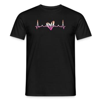 Battements de coeur Lesbiennes Rythme cardiaque Lesbian Pride - T-shirt homme - noir - Devant - AI Model Male 178 light (178cm)
