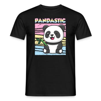 Panda Spruch Pandastic Pansexuell Geschenk - Männer T-Shirt - Schwarz - Vorne - AI Model Male 178 light (178cm)
