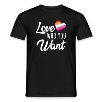 Lesbien Sort Love who you want Lesbian Pride - T-shirt homme - noir - Devant - AI Model Male 178 light (178cm)