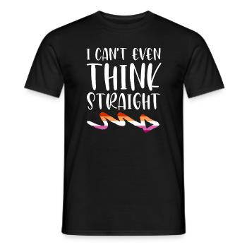 I can't even think straight LGBT Pride lesbian - Men's T-Shirt - black - Front - AI Model Male 178 light (178cm)