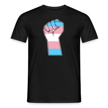 Drapeau transgenre Transsexuel Faust Trans Pride - T-shirt homme - noir - Devant - AI Model Male 178 light (178cm)