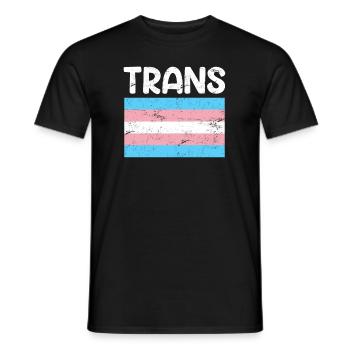Transgenre Drapeau LGBT Transsexuel - T-shirt homme - noir - Devant - AI Model Male 178 light (178cm)
