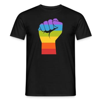 Gay Pride LGBT gay fist hand gay - Men's T-Shirt - black - Front - AI Model Male 178 light (178cm)