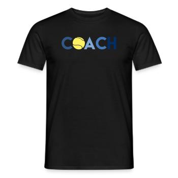 Tennis Coach Tennistrainer Schriftzug Tennisball - Männer T-Shirt - Schwarz - Vorne - AI Model Male 178 light (178cm)