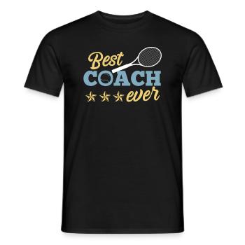 Tennis Coach Tennistrainer Geschenk Best Coach - Männer T-Shirt - Schwarz - Vorne - AI Model Male 178 light (178cm)